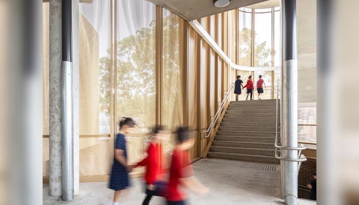 An undated image shows students walking around at the Darlington Public School in Chippendale, Sydney, Australia. — Instagram/@worldarchfest