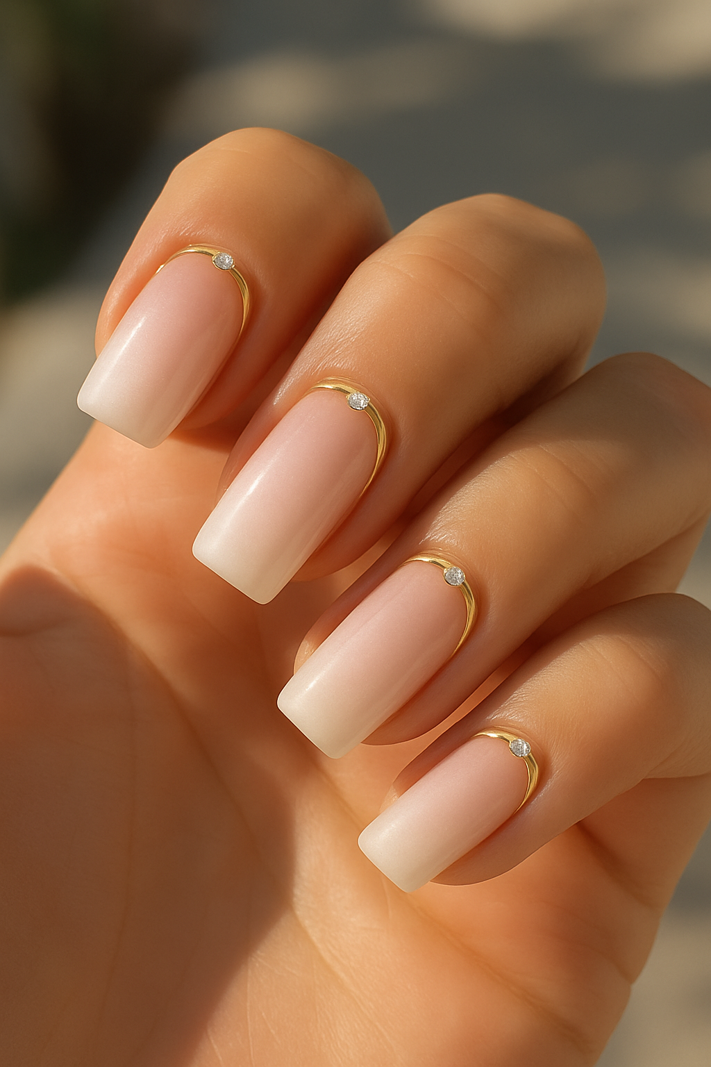 Bridal Elegance Meets Everyday Glam: The Rise of Pearly Ombré Nails with Gold Detailing