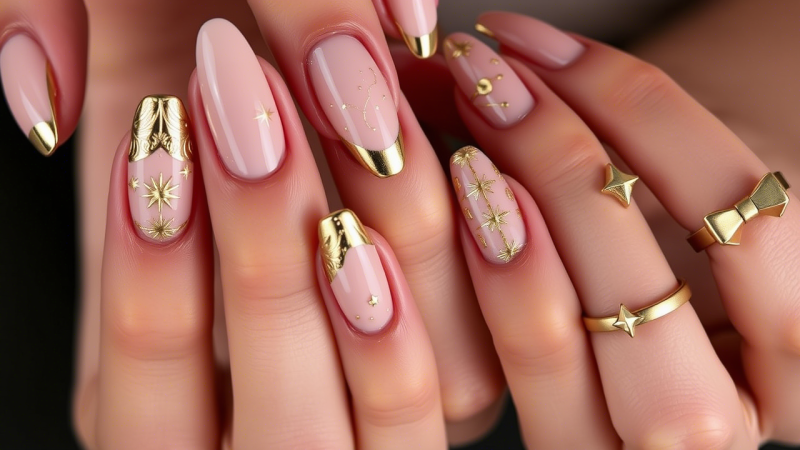 Golden Grace: The Rise of Luxe Nude Nail Art