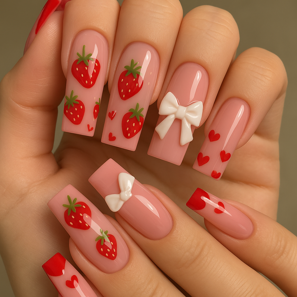 Sweet & Stylish: Strawberry Coquette Nail Art That’s Taking Over 2025