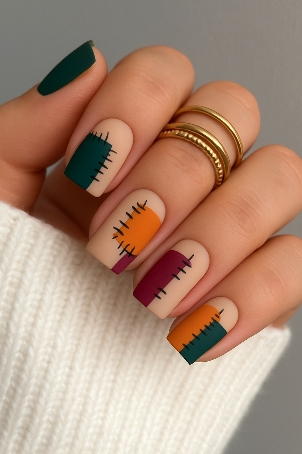 🧶 Patchwork Nails: A Cozy Trend That’s Stitching Its Way into Hearts