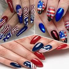 Mapped Nail Art Inspiration: Navy Blue, Neon, Orange &amp; Patriotic Designs for Bold Expression