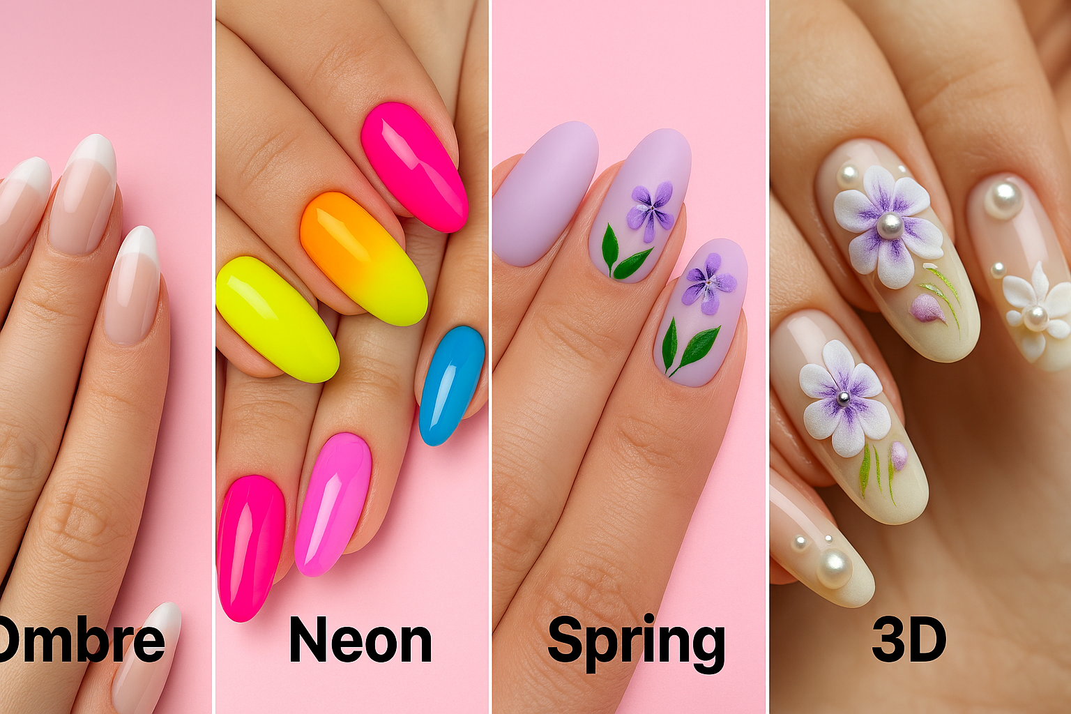 Ombre Nail Art Designs and More: Neon, Spring, and 3D Styles to Try