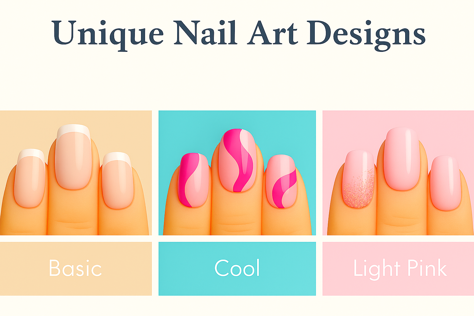 Unique Nail Art Designs: From Basic to Cool Styles in Light Pink