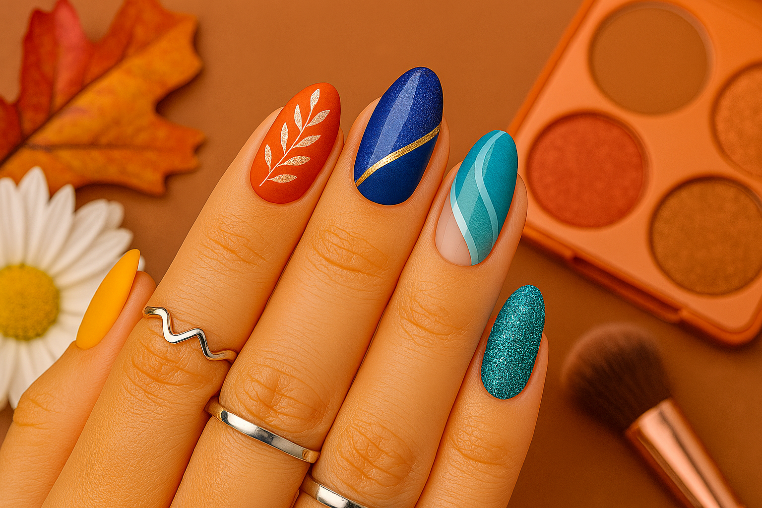 Nail Art Designs: Autumn, Easy Styles, Royal Blue &amp; Teal Inspirations