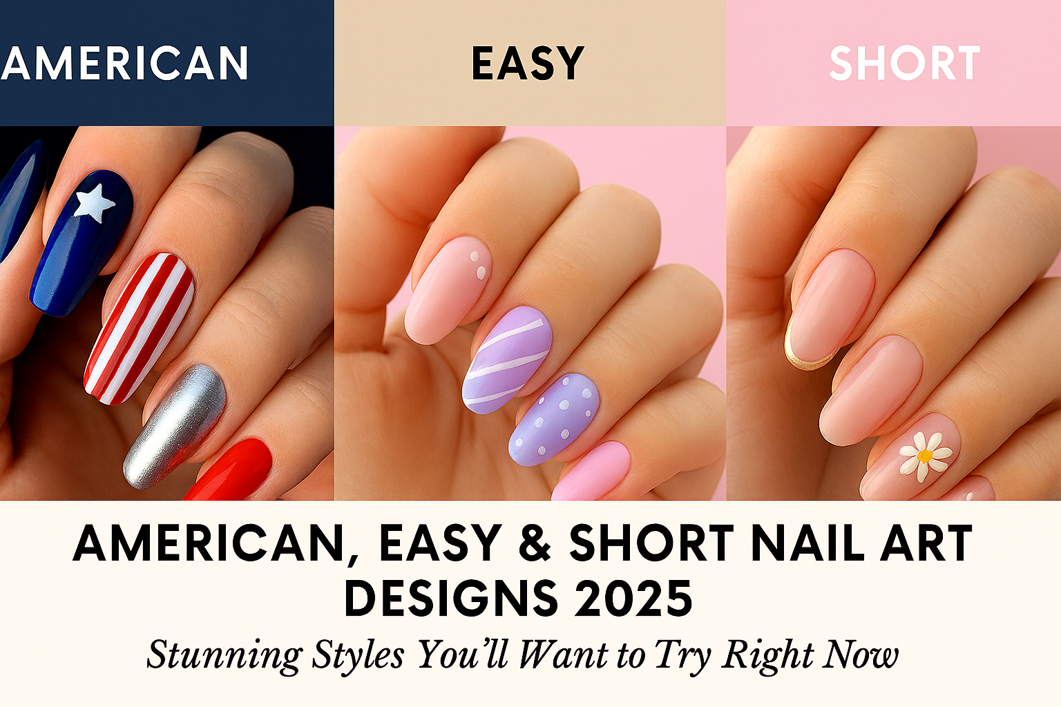 American, Easy & Short Nail Art Designs 2025: Stunning Styles You’ll Want to Try Right Now