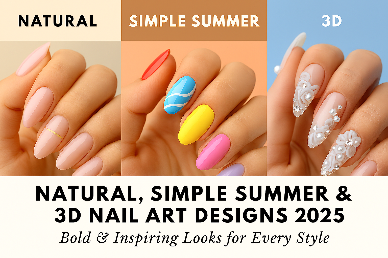 Nail Art Designs 2025: Natural, Simple Summer & 3D Nail Art Ideas for Every Style