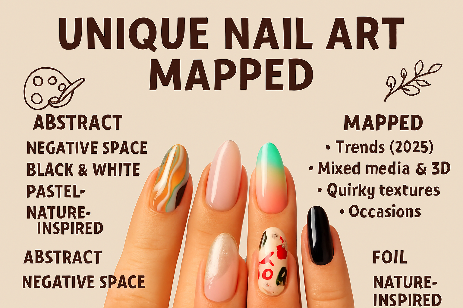 Unique Nail Art 2025: Abstract, 3D & Creative Designs