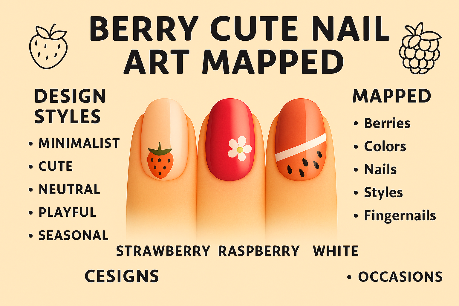 Simple Berry Nail Art Designs 2025: Fruity, Playful &amp; Minimalist Vibes