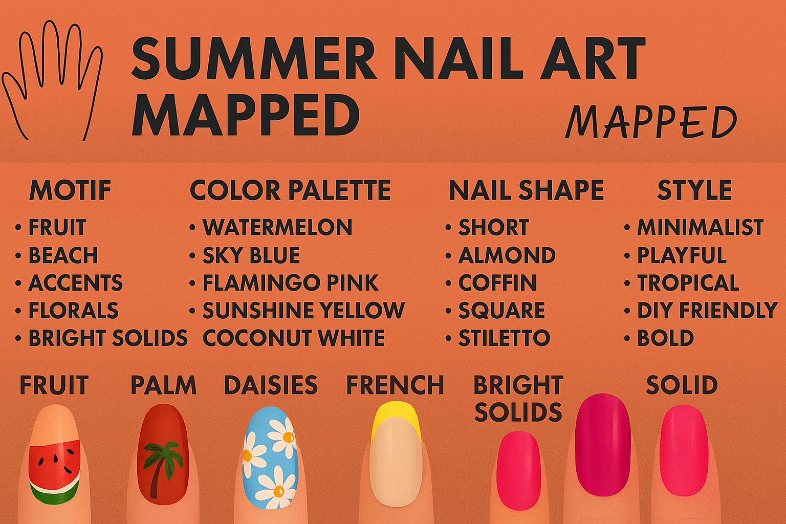 Summer Nail Art Ideas 2025: Mapped by Motif, Color, Shape &amp; Style