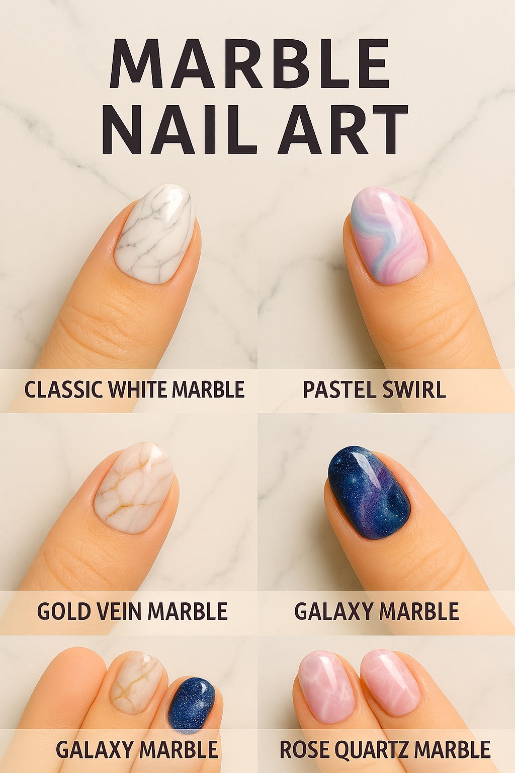 Marble Nail Art 2025: Mapped Elegance, Mapped Bloom &amp; Mapped Cosmic Wonder