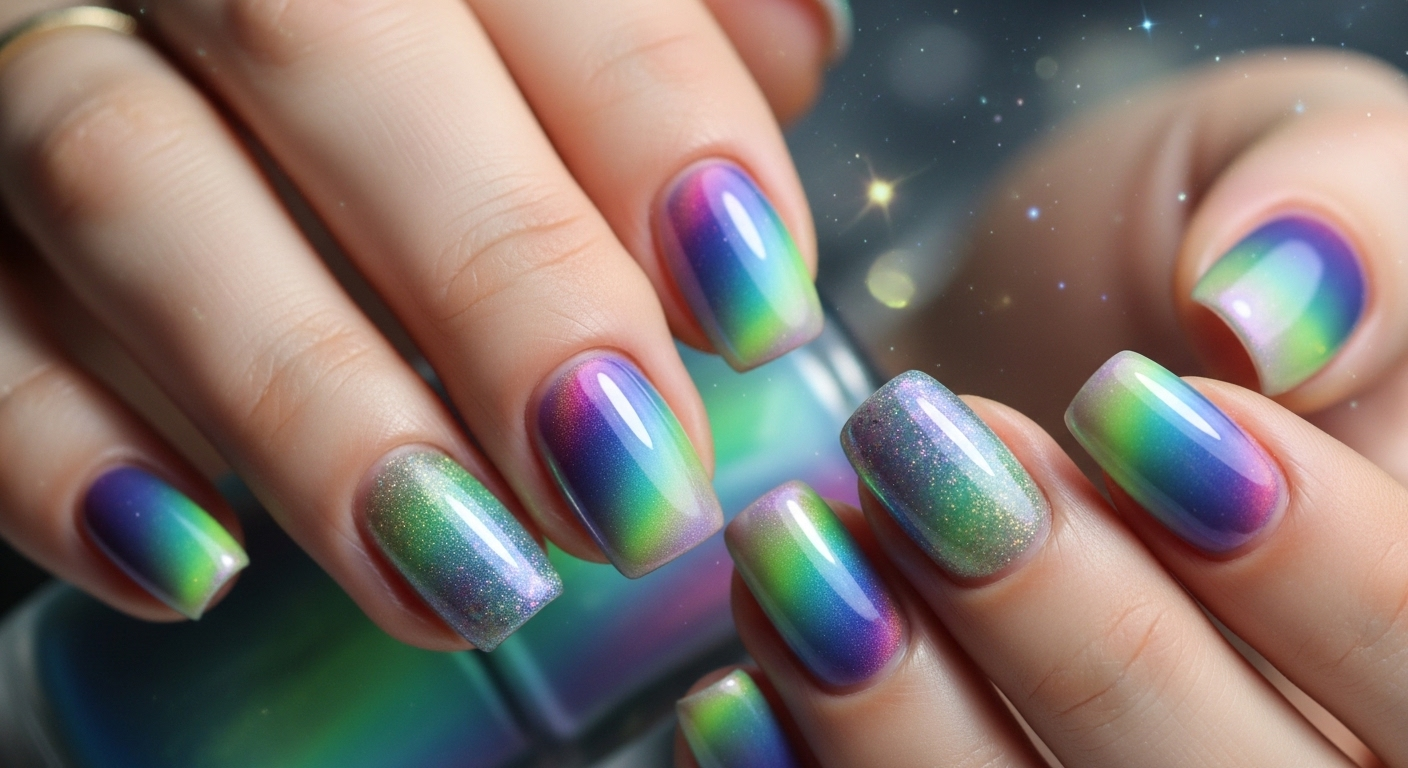 🌌 Aurora Glow Nail Art USA 2025: Holographic Elegance, Cosmic Shimmer &amp; Digital Resonance