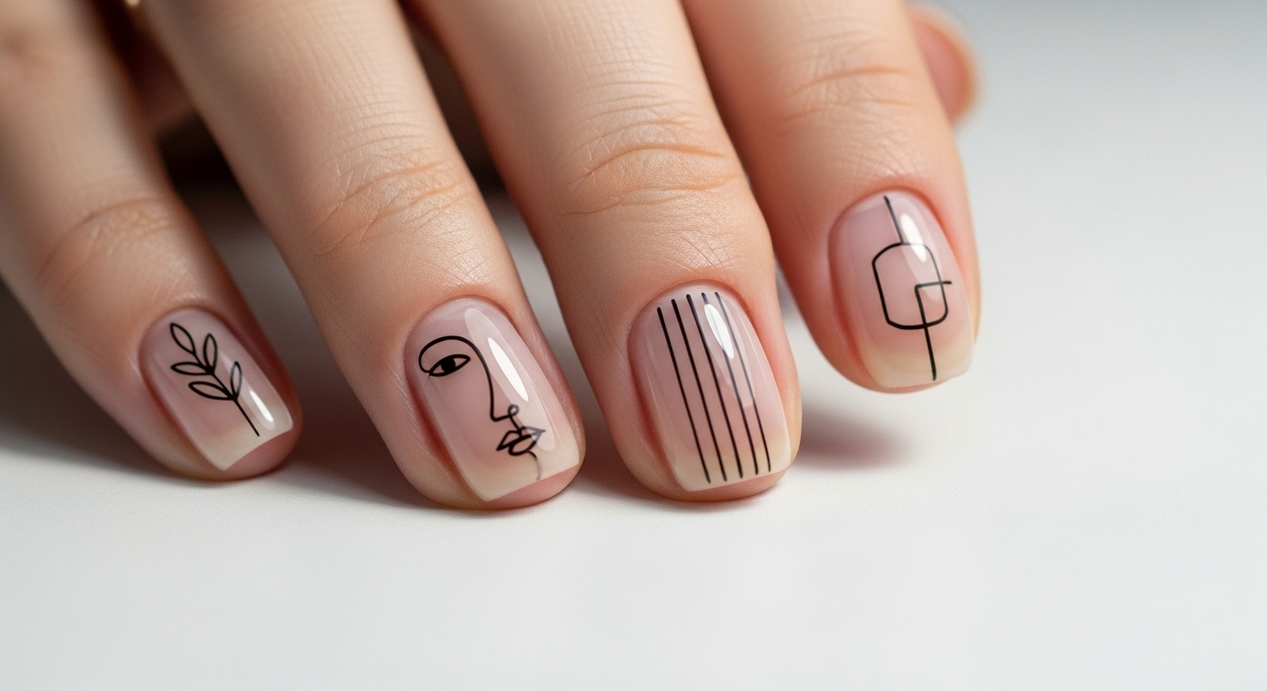 ✨ Minimalist Line Art Nails 2025: Clean Geometry, Quiet Luxury &amp; Digital Resonance